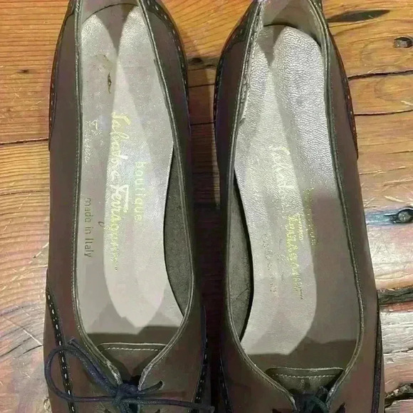 Salvatore Ferragamo brown and black Two Tone Oxford Lace Up Shoes Size 9 - Picture 6 of 10